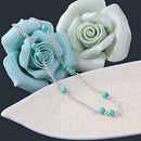 Imitation Turquoise Bead Anklet Mother's Day Gift R0E2