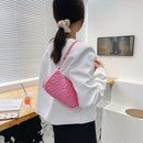 Retro Women Embossed Geometric PU Underarm Shoulder Bag Handbags (Pink)