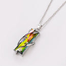 Glass Leaves For Women Men Rainbow Stone Necklace Amethyst Pendant Tree Pendant