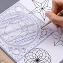 Multifunctional Rotatable Drawing Ruler Math Art Design Template (Blue) Newly