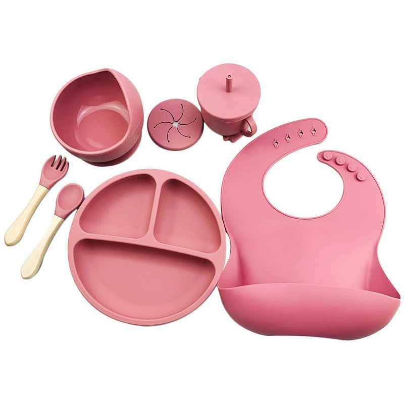 6pcs Silicone Baby Feeding Anti Slip Plates for Food Soft Kids Tableware (B