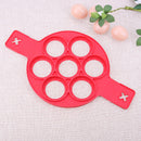 Pancake Egg Ring Maker Silicone Nonstick Kitchen Cooking Tool With 7 Holes