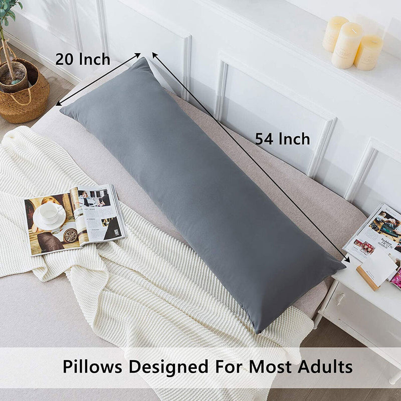 Full Body Pillowcase Sleeper Breathable Long Bed Throw Pillow Cover (Grey) Newly