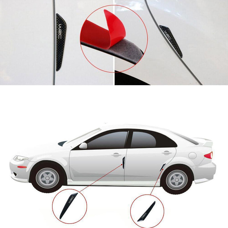 4pcs Carbon Fiber Car Side Door Edge Anti-Scratch Strips Protector Guard