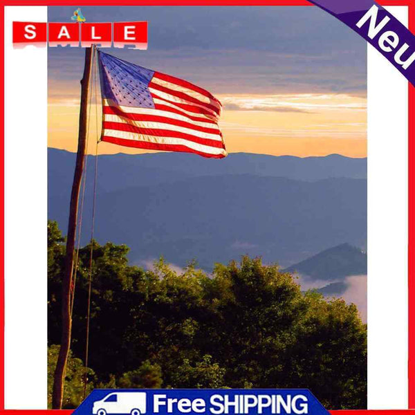 Full Drill Square Diamond Painting Kit DIY 5D American Flag Rhinestone Drawing