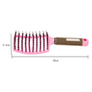 Multifunction Curved Shape Comb Hairdressing Massage Comb Brush (Pink) Newly