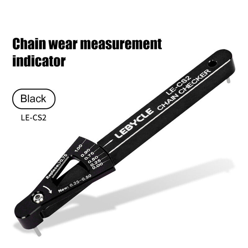 Lebycle MTB Road Bike Chain Wear Indicator Tool Bicycle Chain Gauge (Black)