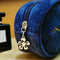Embroidered Velvet Cosmetic Bag Makeup Pouch Finishing Bag Storage Case