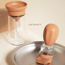 Oil Bottle with Brush Kitchen BBQ Cooking Baking Oil Spray Dispenser (Red)