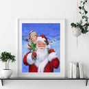 DIY Paint By Numbers Set Oil Hand Painted Santa Claus Kids Drawing Home Craft