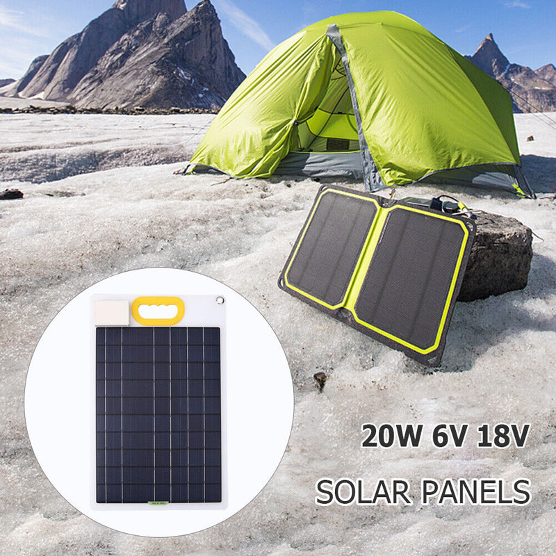 Waterproof 20W 18V Solar Panel Phone Tablet QC3.0 4 Ports USB Fast Charger