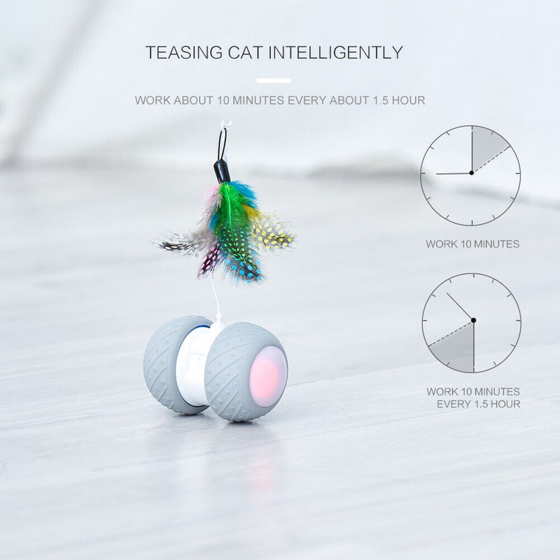 Smart Automatic Electronic Cat Toys Rotating Exercise Pet Kitten LED Teaser