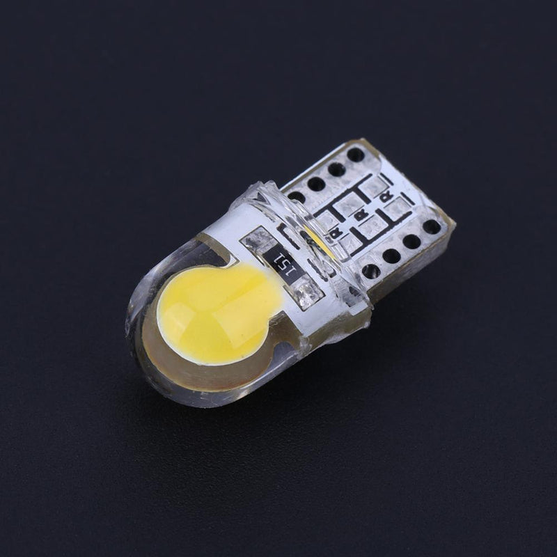 10pcs 12V T10 W5W LED Lamp COB Silicone Shell Car Turn Side Lamps(Yellow)