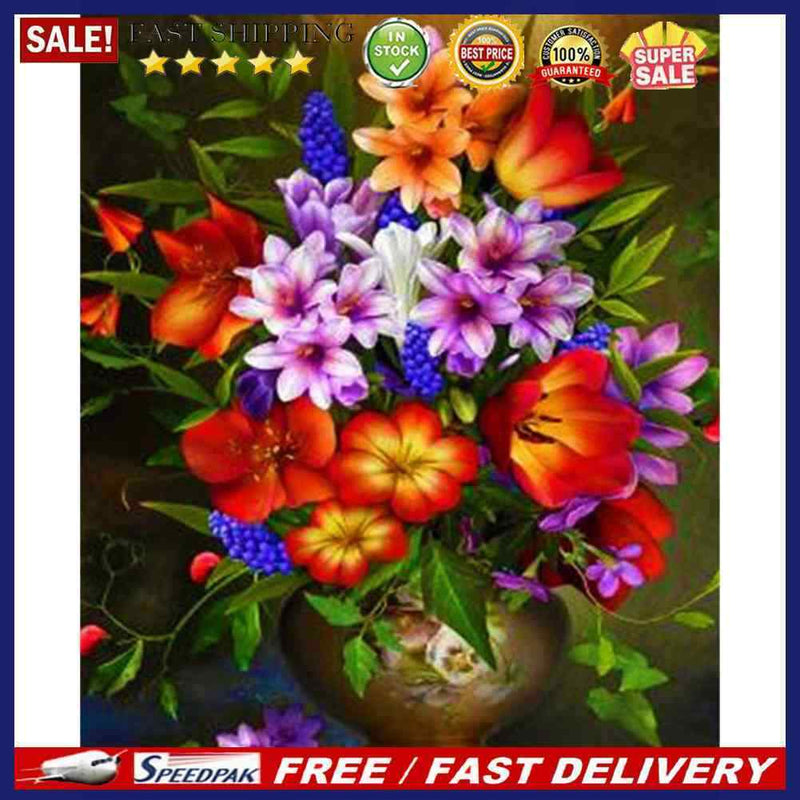 Flower Oil Paint By Numbers Kit DIY Acrylic Painting Wall Art Picture Craft S