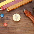 Plants Pattern Retro Sealing Stamp Wood Handle Metal Sealing Wax Stamp (F)