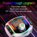 Type C Bluetooth FM Transmitter Car Kit Adapter Dual USB Charger Fast Charger