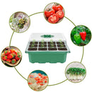 10pcs 12 Holes Planting Seed Starter Tray Kit Plant Germination Box w/ Dome Base
