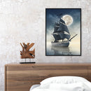 Oil Paint By Numbers Boat Frameless Picture Craft Kit for Home Living Room