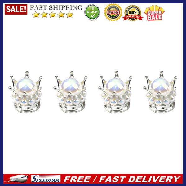 4pcs Universal Crown-Shaped Car Tyre Valve Caps Dust-Proof Tire Valve Covers