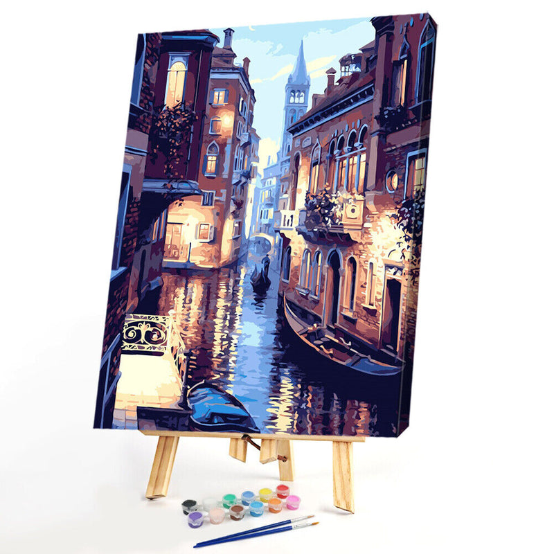 Venice DIY Paint By Number Oil Painting Canvas Frameless Picture Decoration