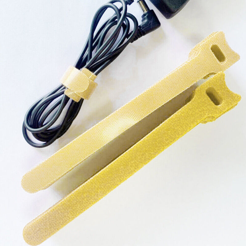 10pcs Self Adhesive Cable Fastener Tape Reusable Durable Loops Tie Strap Belt