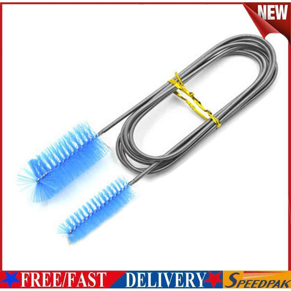 Aquarium Pipe Cleaning Brush Tube Flexible Double Ended Hose Cleaner (Blue) #F
