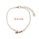 Jewelry  Hollow Star Moon Bracelet Set Crystal Beads Stones Adjustable Bangle