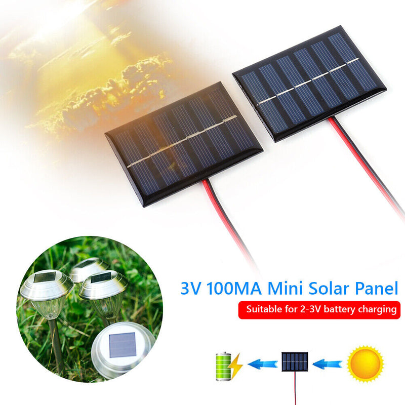 1pc Mini Solar Panel 1W 3V 100MA DIY Outdoor Camp Solar Charger Power Bank Newly