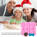 Cake Fondant Molds - Dog Paw & Bone Shape - Silicone Candy Gummy Mold Pink