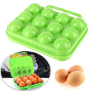 12 Grid Egg Storage Box Holder Outdoor Camping Eggs Case Organizer (Green) Newly