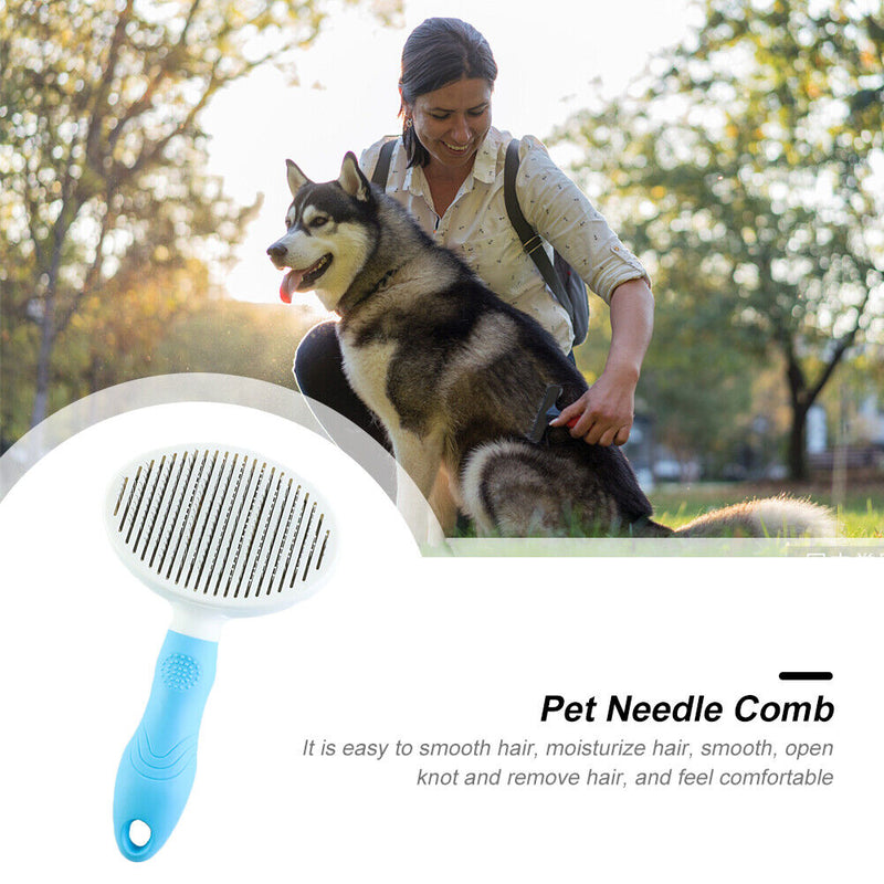 Cats Dogs Needle Comb Pet Float Hair Remover Epilation Hair Cleaning (Blue)