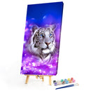 White Tiger Oil Paint By Numbers DIY Handpainted on Canvas Wall Picture Crafts