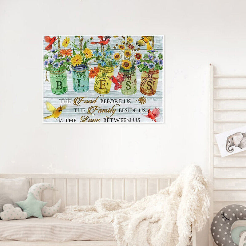 Frameless Painting By Numbers Vase Birds DIY Handmade Drawing On Canvas Gifts