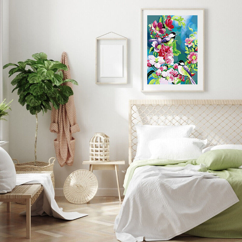 Bird on Branch Partial Oil Paint By Numbers DIY Handpainted Home Decoration Gift