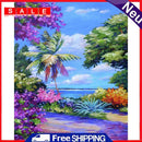 Mosaic Rhinestone Picture Craft DIY Purple Plants Diamond Painting Poster Decor