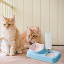 Strawberry Pet Food Bowl Auto Feeder Water Dispenser Raised Dish (Sky Blue)