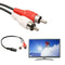 3.5mm1/8" Stereo Female to 2 Male RCA Jack Adapter Audio Y Splitt AUX G8C5