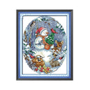 14CT Partial Cross Stitch Snowman Counted DIY Kits Handmade Cotton Embroidery