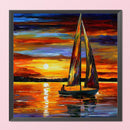 Full Cross Stitch 11CT Sailboat Stamped DIY Cotton Thread Embroidery (2) Newly