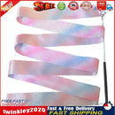 Flashing Glitter Dance Ribbon Gymnastics Ballet Twirling Stick (2m Black) Newly
