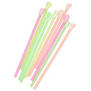 Soft Creative Drinking Supplie Colorful 100PCS Spoon Straws Milkshake Straws