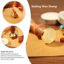 Retro Plant Pattern Wax Seal Stamps Wood Handle Sealing Wax DIY Crafts (06)