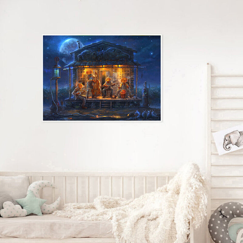 Halloween Pumpkin Canvas Paint By Numbers Oil Hand Painted Drawing Home Decor
