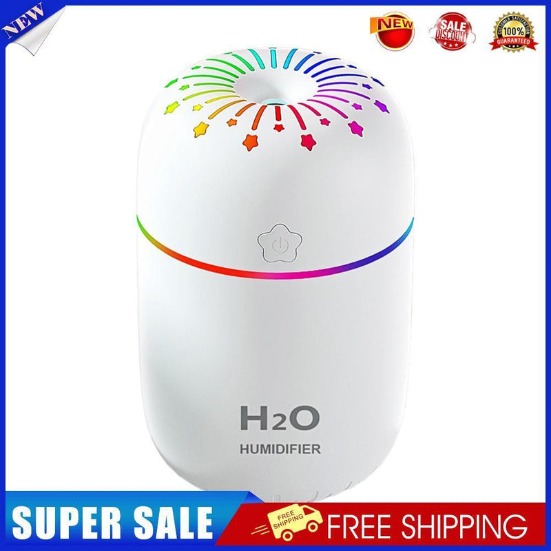 USB Night Light Air Humidifier Home Car Desktop Aroma Oil Diffuser (White)