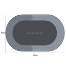 Nordic Style Entrance Door Mat Absorbent Floor Bathroom Carpet (Oval Grey) Newly