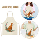 Kitchen Linen Apron Fox Print Home Restaurant Cooking Baking Bib Oil-proof