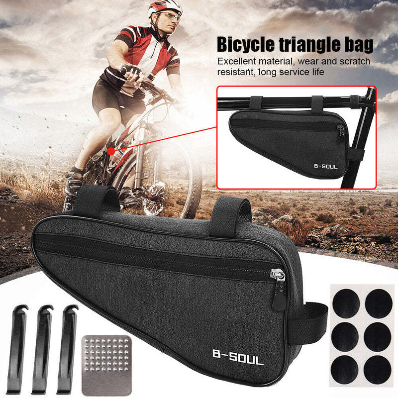 B-SOUL Bike Top Tube Triangle Bags Bicycle Tyre Repair Tool Cycling Accessories