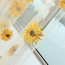 Sunflower Print Window Door Curtain Tulle Curtains for Living Room (Yellow)