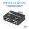 2pcs USB2.0 Male to Female Charger Dual 2 Port USB Splitter Hub Adapter