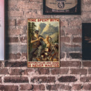 Metal Signs Elder Riding Motorcycle Iron Painting Metal Plate Poster Bar Decor